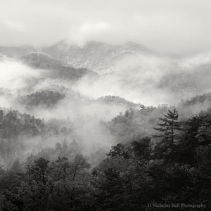 smoky mountains black and white