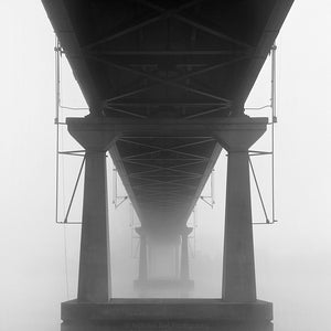 black and white bridge photography print