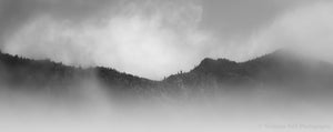 black and white photography, smoky mountains print
