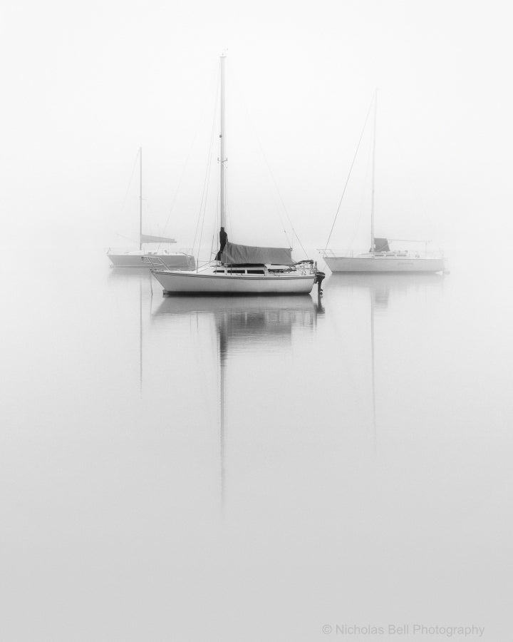 black and white sailboat prints