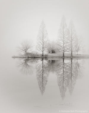 minimalist landscape photography print, lake house art